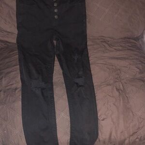 Stylish Black Distressed Jeans